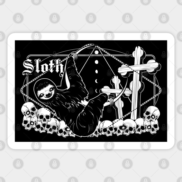 7 sins: Goth Sloth Magnet by Von Kowen